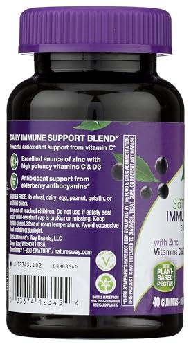 Nature's Way Nature’s Way Sambucus Elderberry Gummies, Immune Support Gummies*, Black Elderberry with Vitamin C and Zinc, 40 Gummies