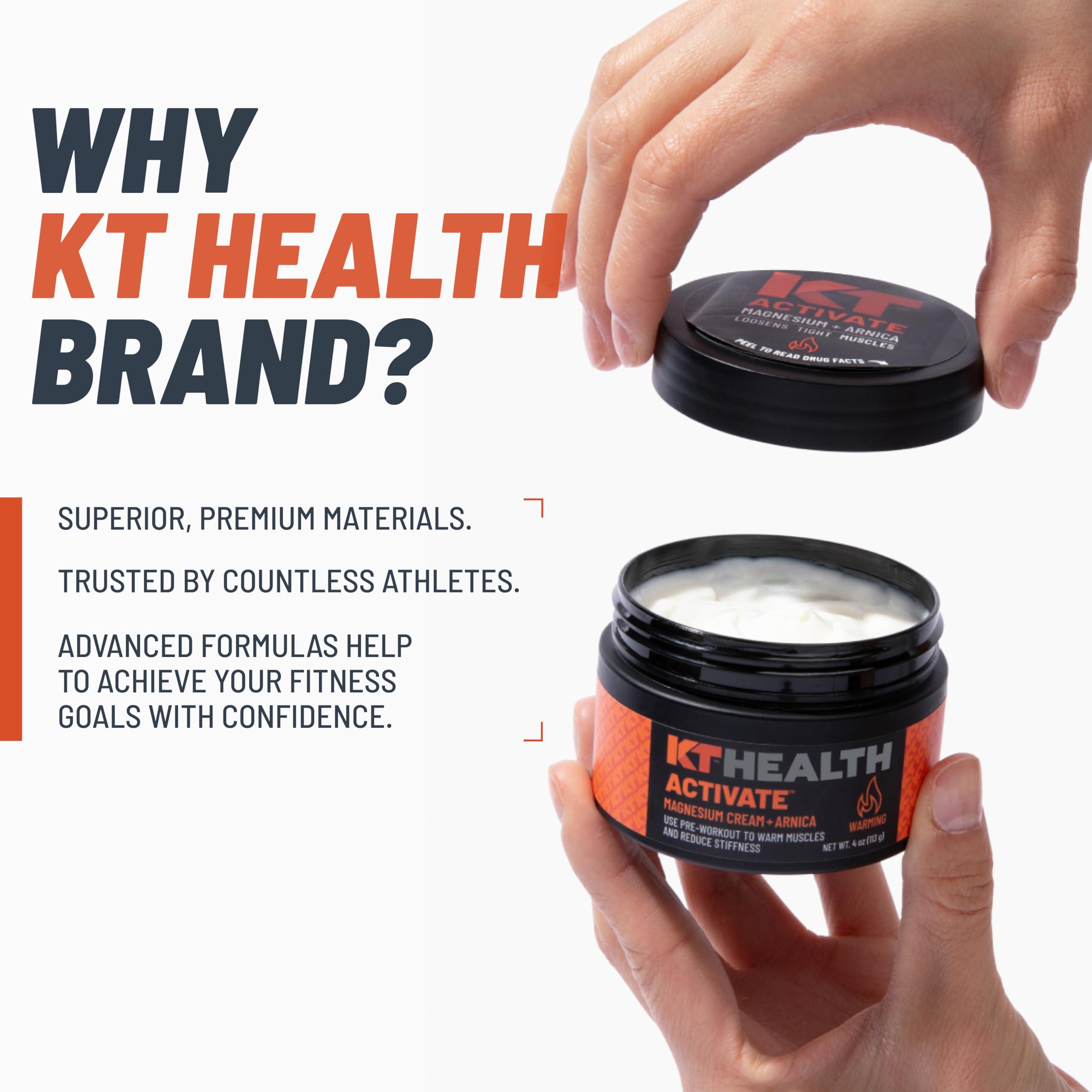 KT Tape KT Health, Magnesium Cream, Activate - Warms & Loosens Tight Muscles - Use Pre-Workout to Reduce Stiffness