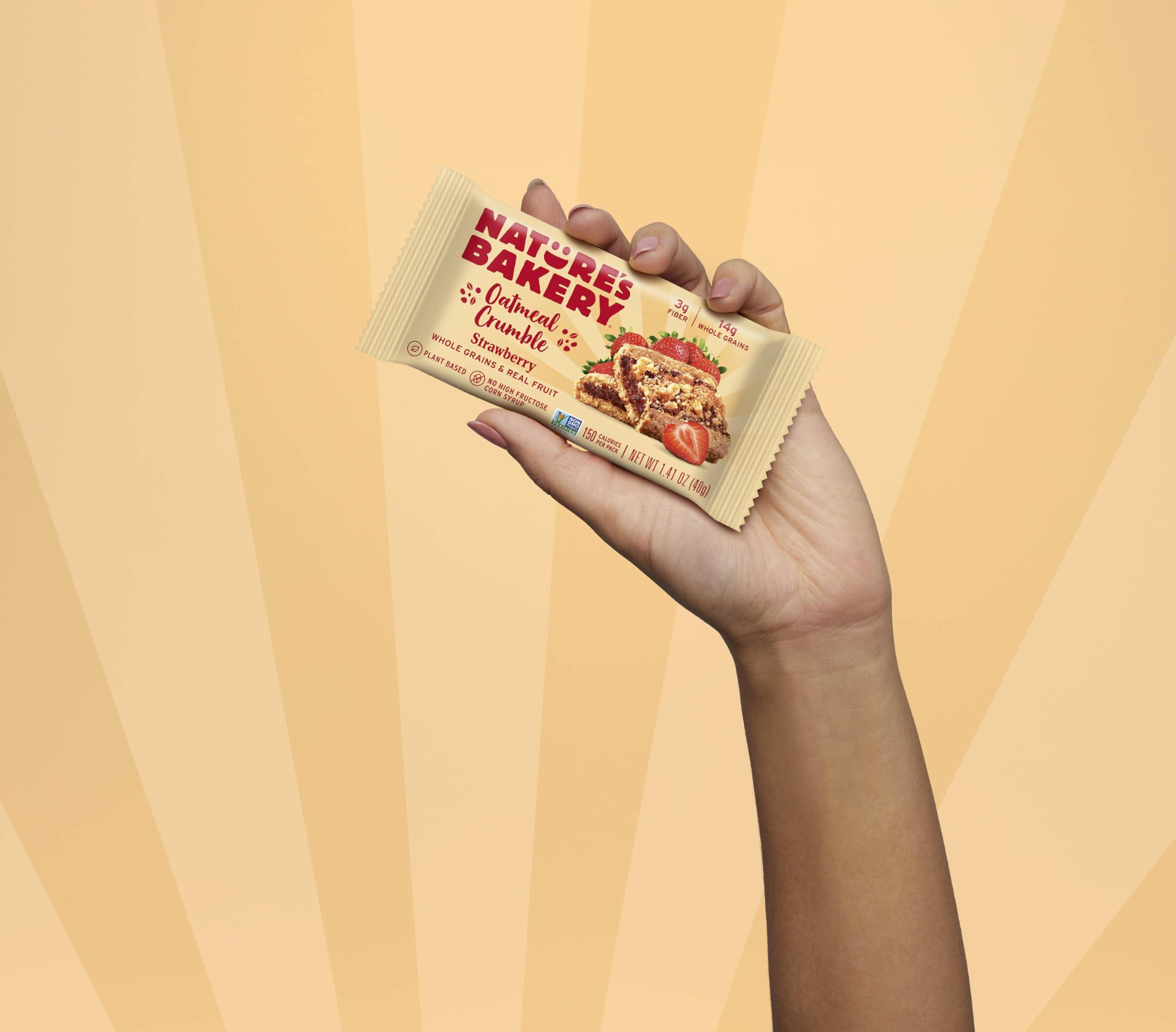 Nature\'s Bakery Natures Bakery Oatmeal Crumble Bars, Strawberry, Real Fruit, Vegan, Non-GMO, Breakfast bar, 1 Box With 12 Twin Packs (12 Twin Packs)