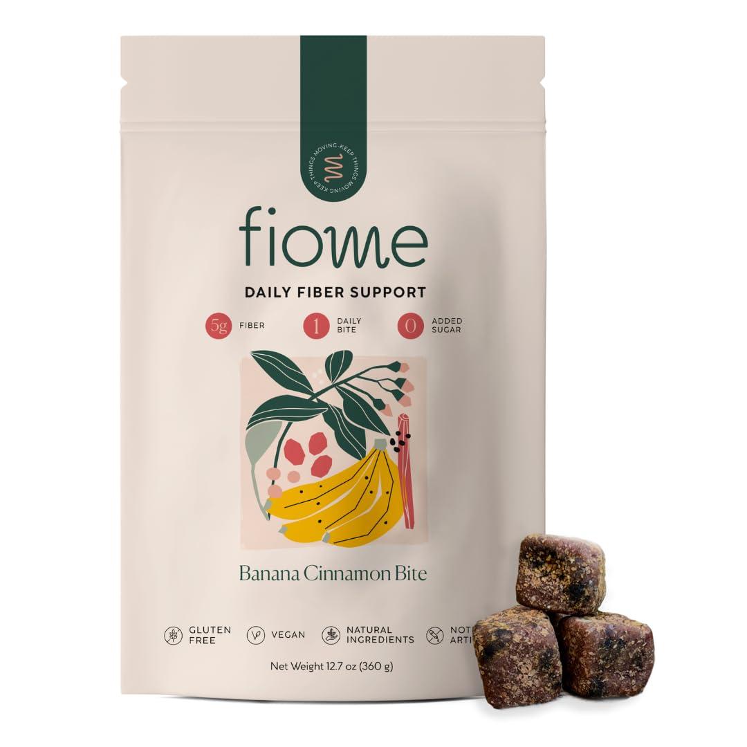 Fiome Fiome Fiber Supplement - 5g Daily Fiber Bite - Supports Regularity, Digestion and Gut Health - All Natural Ingredients, Banana Cinnamon Flavor, 30 Servings