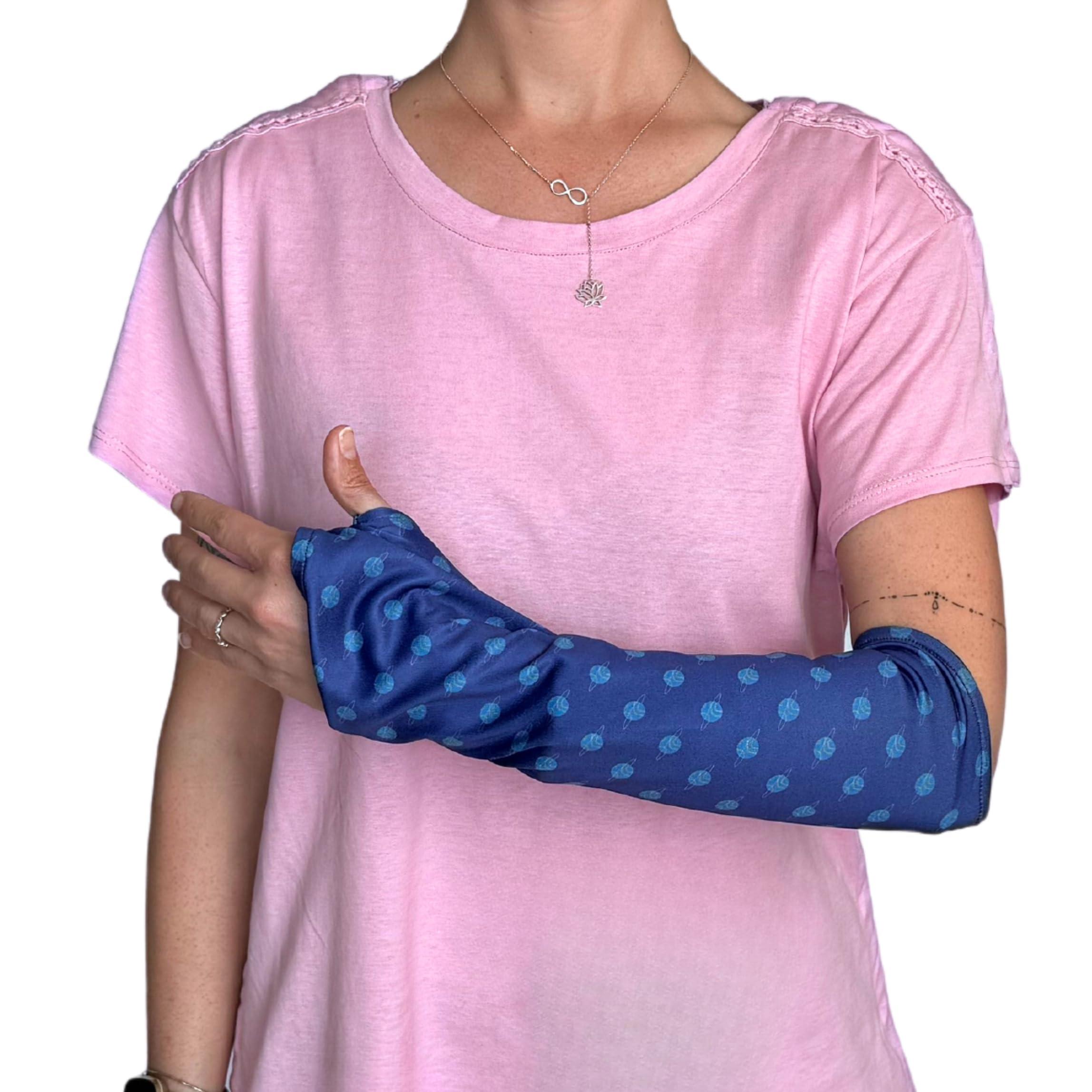 Inspired Comforts Inspired Comforts Reversible Arm Cast Cover - Washable, Stylish, Elastic Fit Planets Patterns_L
