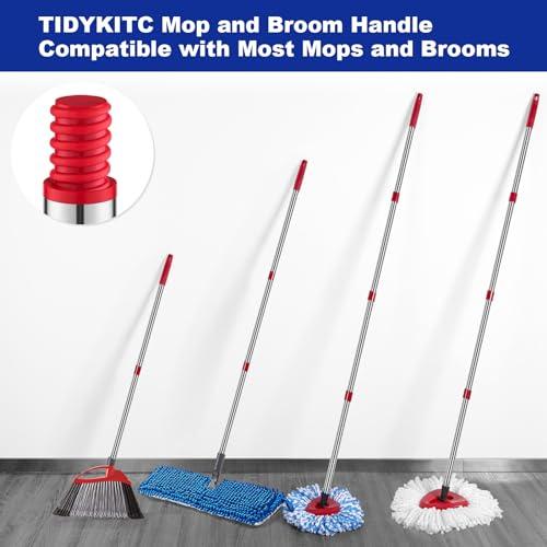 TIDYKITC TIDYKITC Mop Replacement Handle Compatible with Ocedar Mop Head and Broom, 4-Section 30\" to 58\" Spin Mop Stick Compatible with O Cedar Mop Replace Base (Mop Base&Refill not Included)