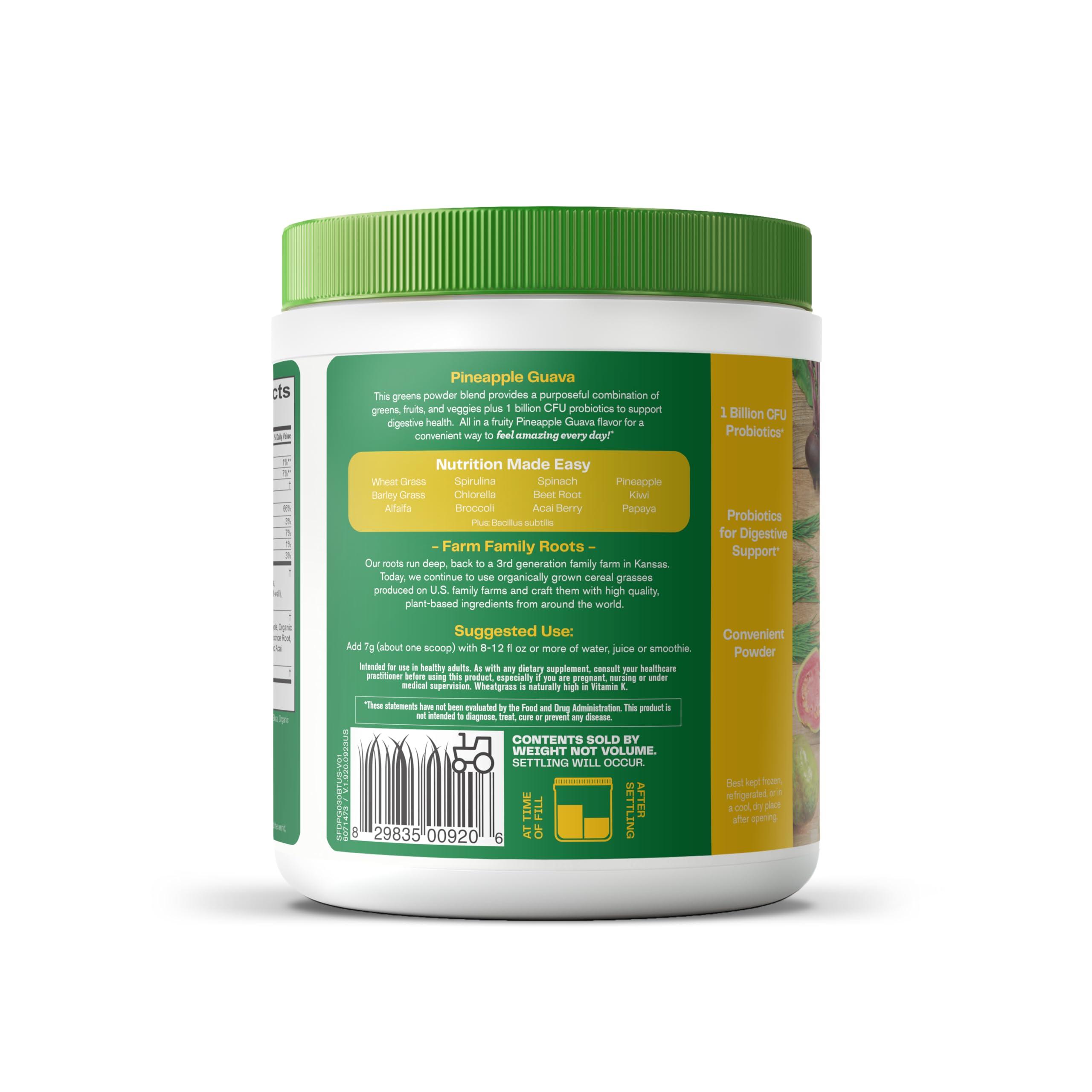 Amazing Grass Amazing Grass Greens Blend Digest: Super Greens Powder Smoothie Mix for Digestion Support with Organic Spirulina, Chlorella, Beet Root Powder, Digestive Enzymes & Probiotics, 30 Servings