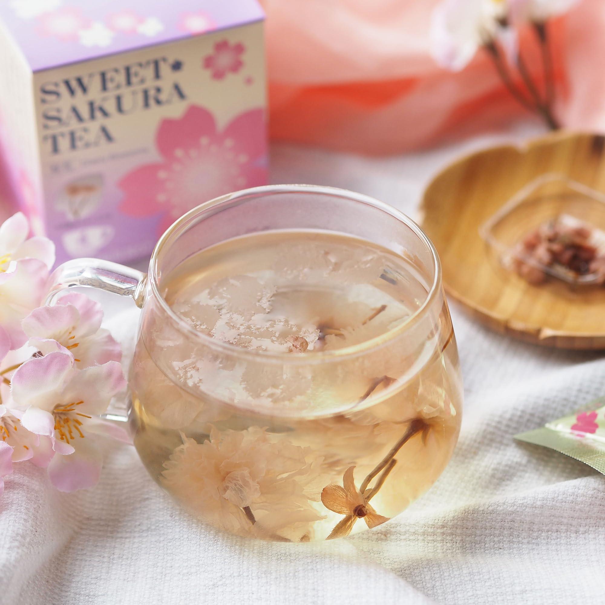Tea Boutique Sweet Sakura_Tea, Blooming Sakura Flower Tea, Freshly-nipped cherry blossoms, 4 Sachets