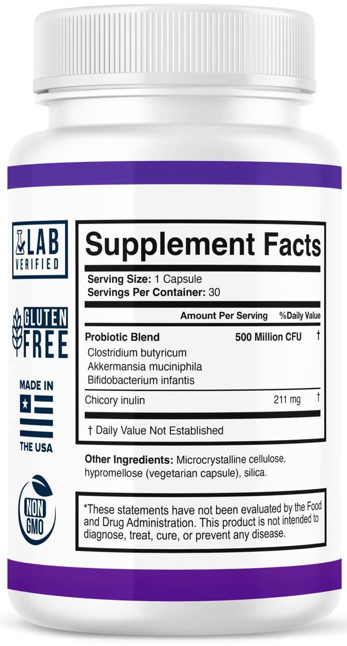 ZELSO GLP-1 Probiotic with Akkermansia Muciniphila - Curbs App & Promotes Feeling of Fullness - Gut Health Support with GLP 1 Live Probiotics, 500M CFU Multi-Strain Probiotic + Prebiotic GLP1 Naturally Plus
