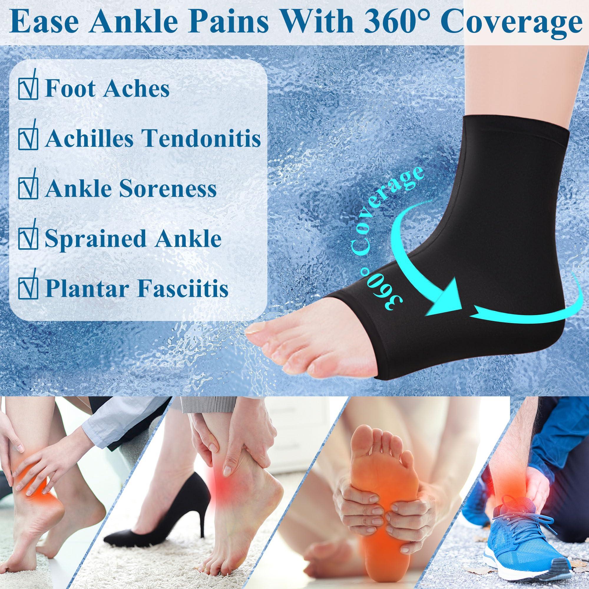 NOVASPORT NOVASPORT Ankle Foot Ice Pack Wrap for Injuries, Reusable Freeze Sleeve for Ankle Hot & Cold Therapy, Foot Ice Pack for Plantar Fasciitis, Achilles Tendonitis, Swelling, Foot Heel Ankle Pain Relief