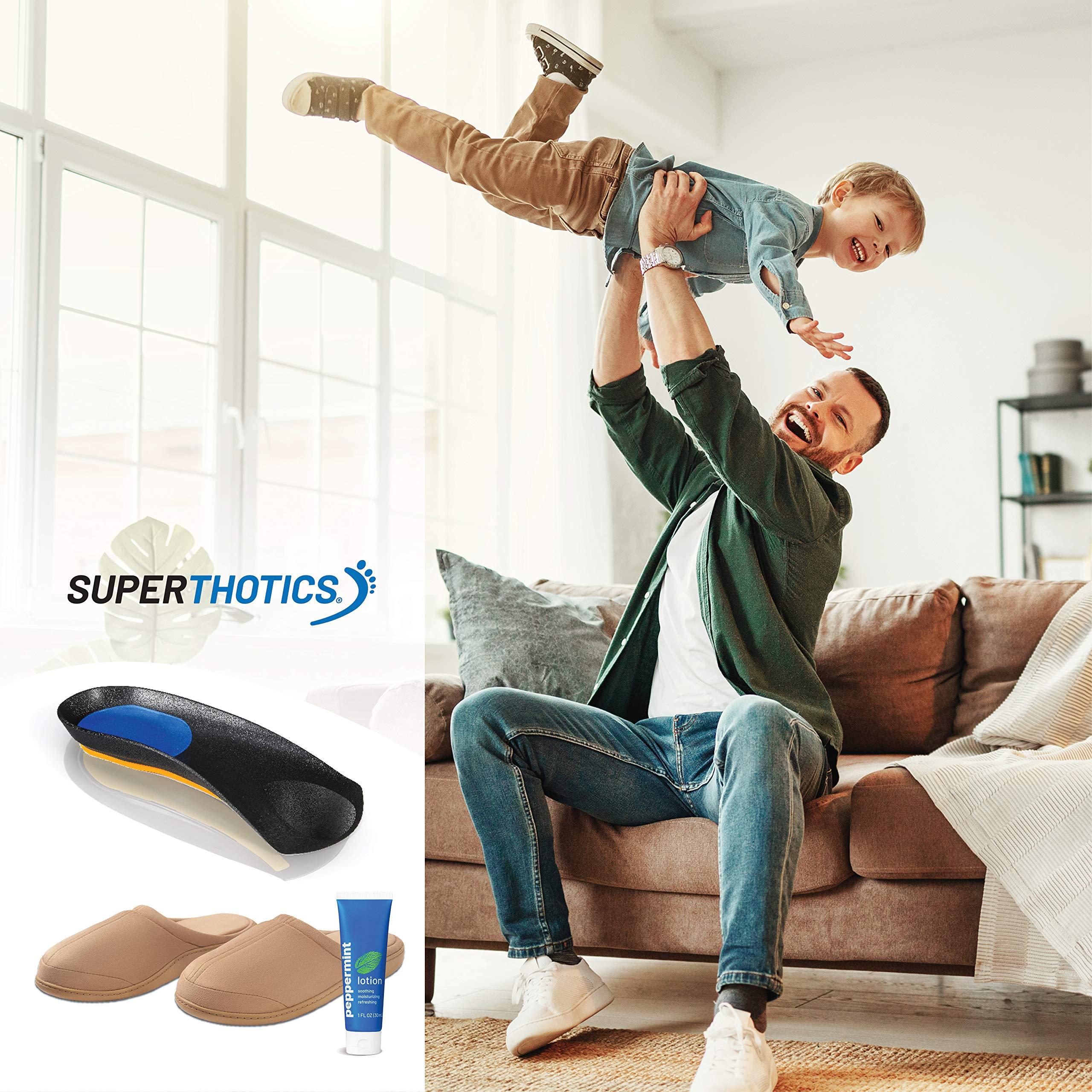 Superthotics Superthotics Customizable Orthotics, Relief Cushions & Peppermint Lotion Deluxe Bundle for Men & Women Align The Body to Relieve Foot, Hip, Knee & Back Pain Plantar Fasciitis Relief Mens 11.5-13