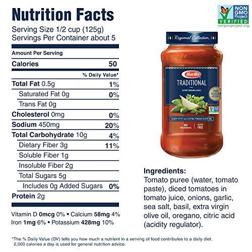 Barilla BARILLA Premium Pasta Sauce Variety Pack Tomato & Basil and Traditional Tomato, 24 Ounce Jar (Pack of 4) - No Added Sugar, Artificial Colors, Flavors, or Preservatives - Non-GMO, Gluten Free, Kosher