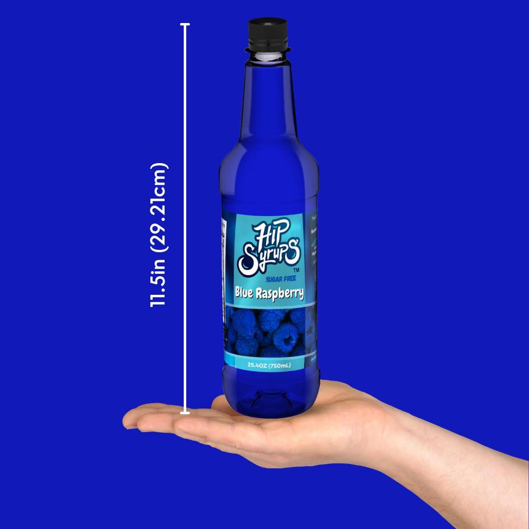 Hip Syrup Hip Syrups - Blue Raspberry Sugar Free Simple Syrup Designed for Water Flavor, Bubble Tea, Boba Tea, Cocktails, Sugar Free