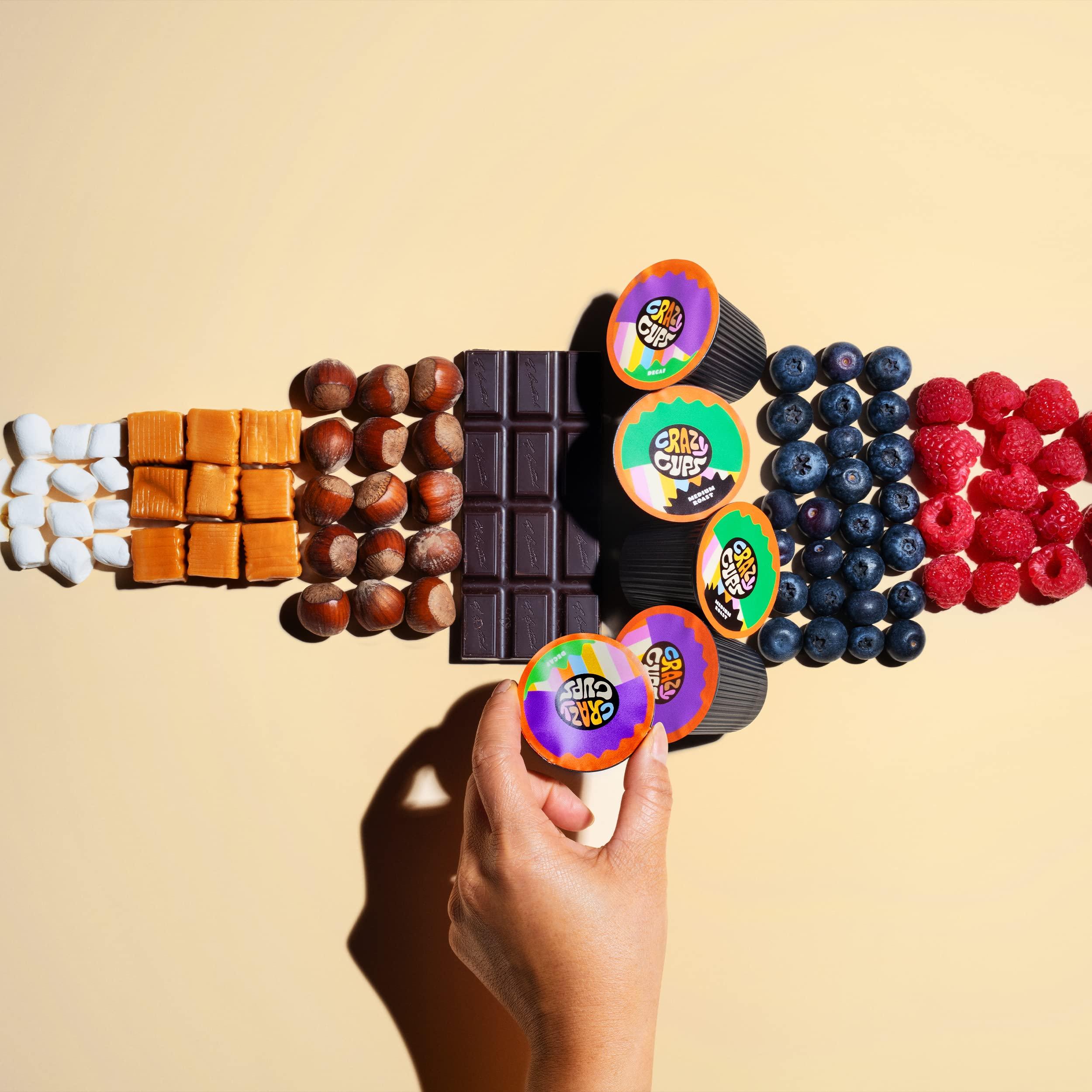 Crazy Cups Crazy Cups Flavored Marshmallow Mocha Chocolate Coffee, Single Serve for Keurig K Cups Machines, Hot or Iced, Medium Roast in Recyclable Pods, 22 Count (Pack of 1)