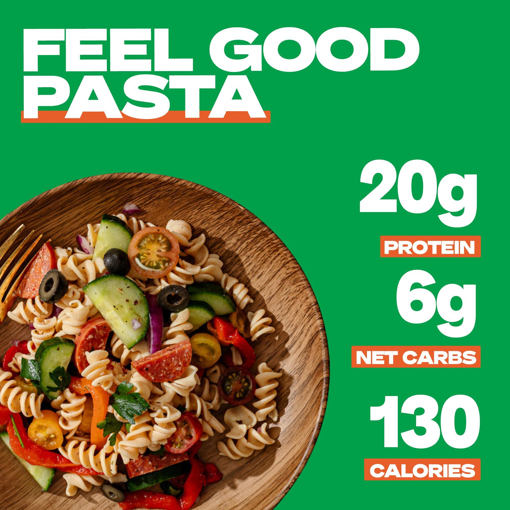 Kaizen Food Company Kaizen Low Carb Keto Pasta Fusilli - High Protein (20g), Gluten-Free, Keto-Friendly (6g Net), Plant-Based Lupini Noodles made w/High Fiber Lupin Flour - 8 ounces (Pack of 3)