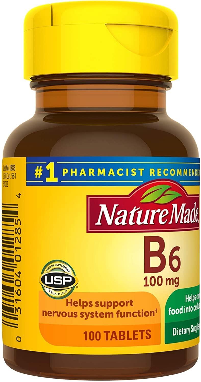 Nature Made Nature Made Vitamin B-6 100 mg Tablets 100 ea (Pack of 4)
