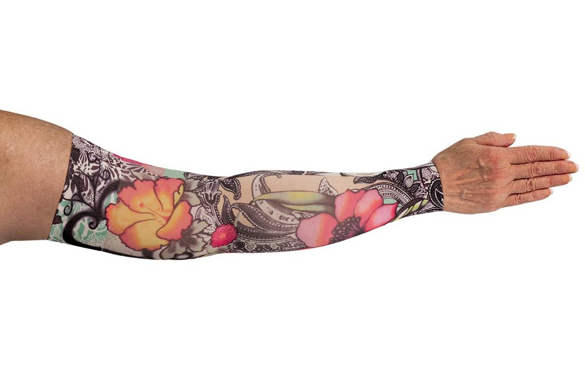 Lymphedivas LympheDIVAs Medical Graduated Compression Sleeve for Lymphedema (Short 20-30 mmHg Large, Tattoo Blossom)