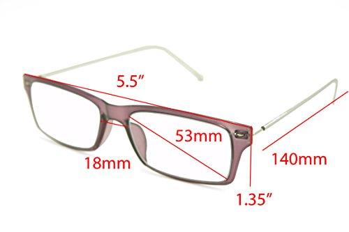 COLOR VIPER ColorViper Flexible Memory Frame reader Unisex lightweight Reading Glasses (Square shiny light purple, 2.50)
