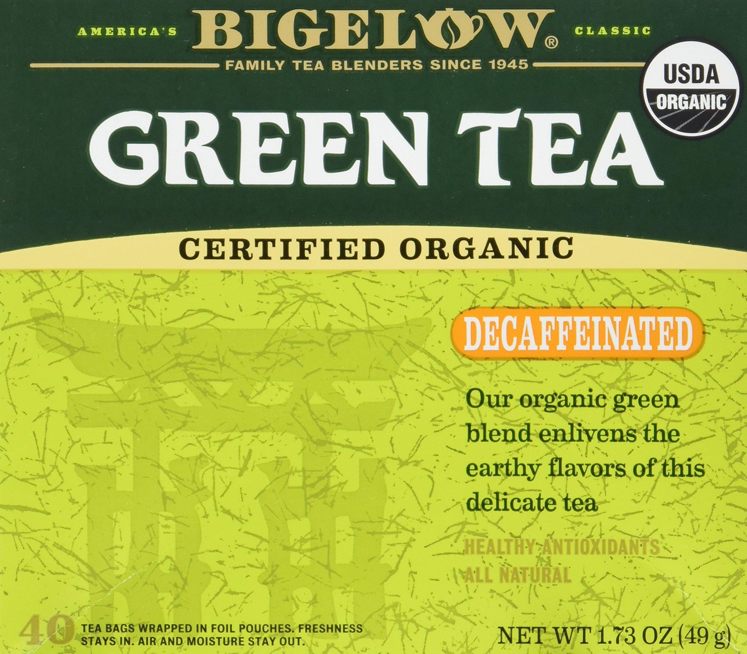 Bigelow Tea Bigelow Tea, 40 Bags - Organic Decaffeinated Green (2 Pack)