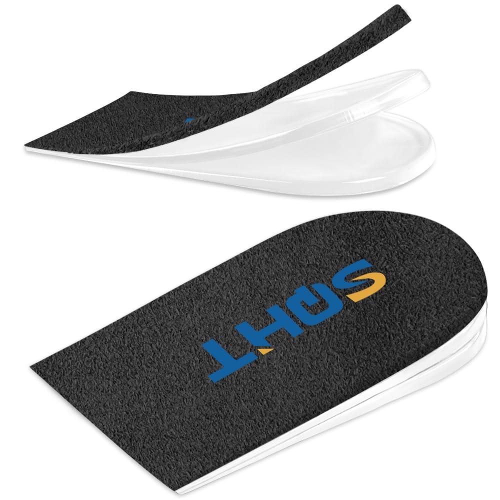 SQHT SQHT Adjustable Orthopedic Heel Lift Inserts - Height Increase Insoles for Leg Length Discrepancies and Achilles Tendonitis, Heel Cushion Lifts for Men and Women (BlackLarge-Women\'s 10-13|Men\'s 9-14)
