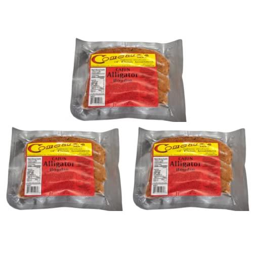 Creole Foods of Louisiana Comeaux\'s Alligator Boudin (Pack Of 3) - Bold and Flavorful Cajun Delicacy - Authentic Louisiana Cajun Boudin - Perfect Spice and Flavor to Every Bite - Perfect for Grilling and Frying - Geaux Eat More Boudin