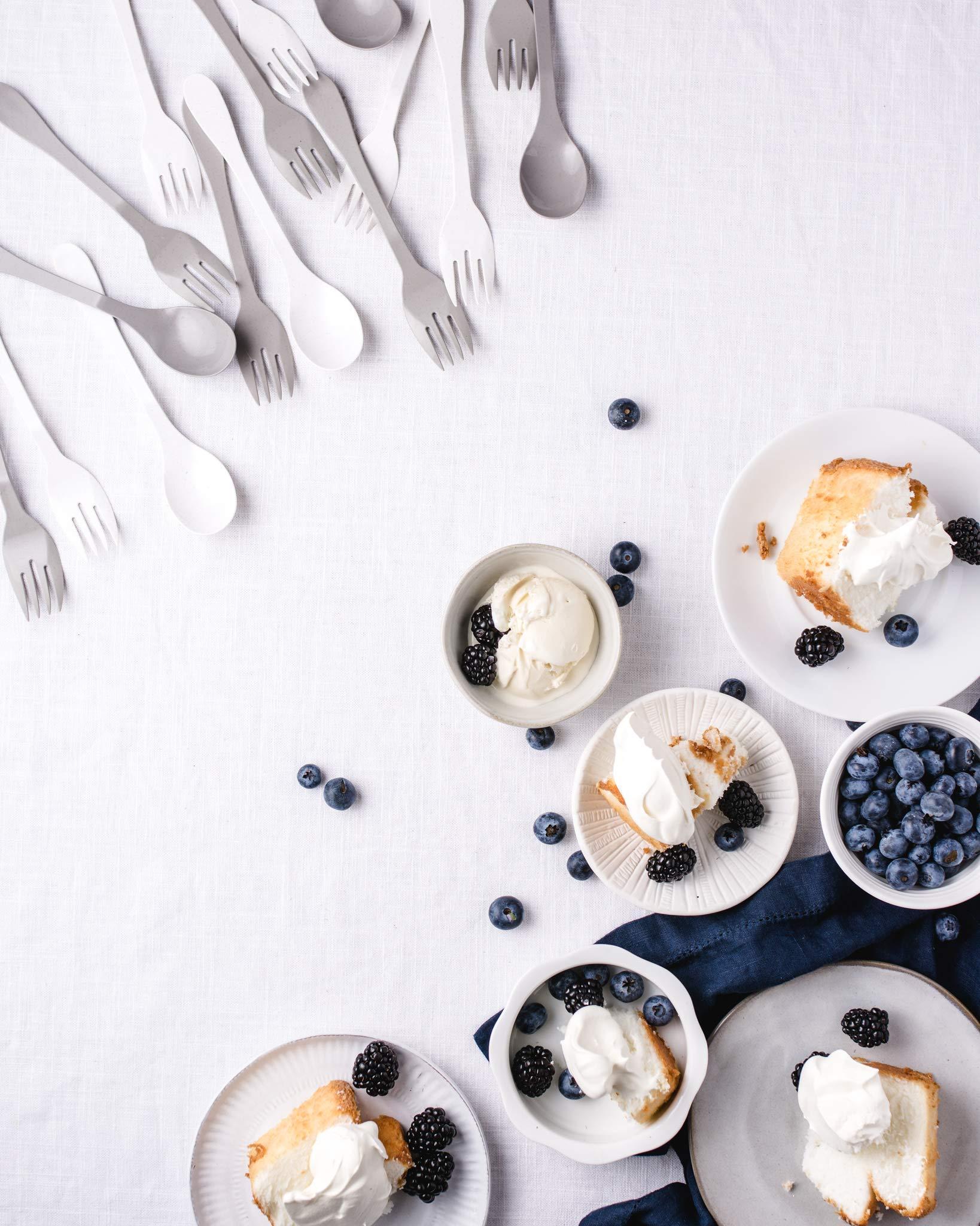 KNORK Knork Eco Spoon Plant Based Cutlery Bamboo Reusable Flatware Set, 12 Piece, Gray