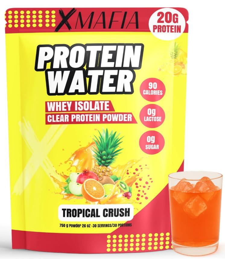 XMafia XMafia  Protein Water, Clear Protein Powder  30 Servings, 20g Protein, 27 oz - Hydrator Whey Isolate - 0g Lactose, 0g Sugar, Keto-Friendly - Tropical Crush - Iso Juice Protein, Post-Workout