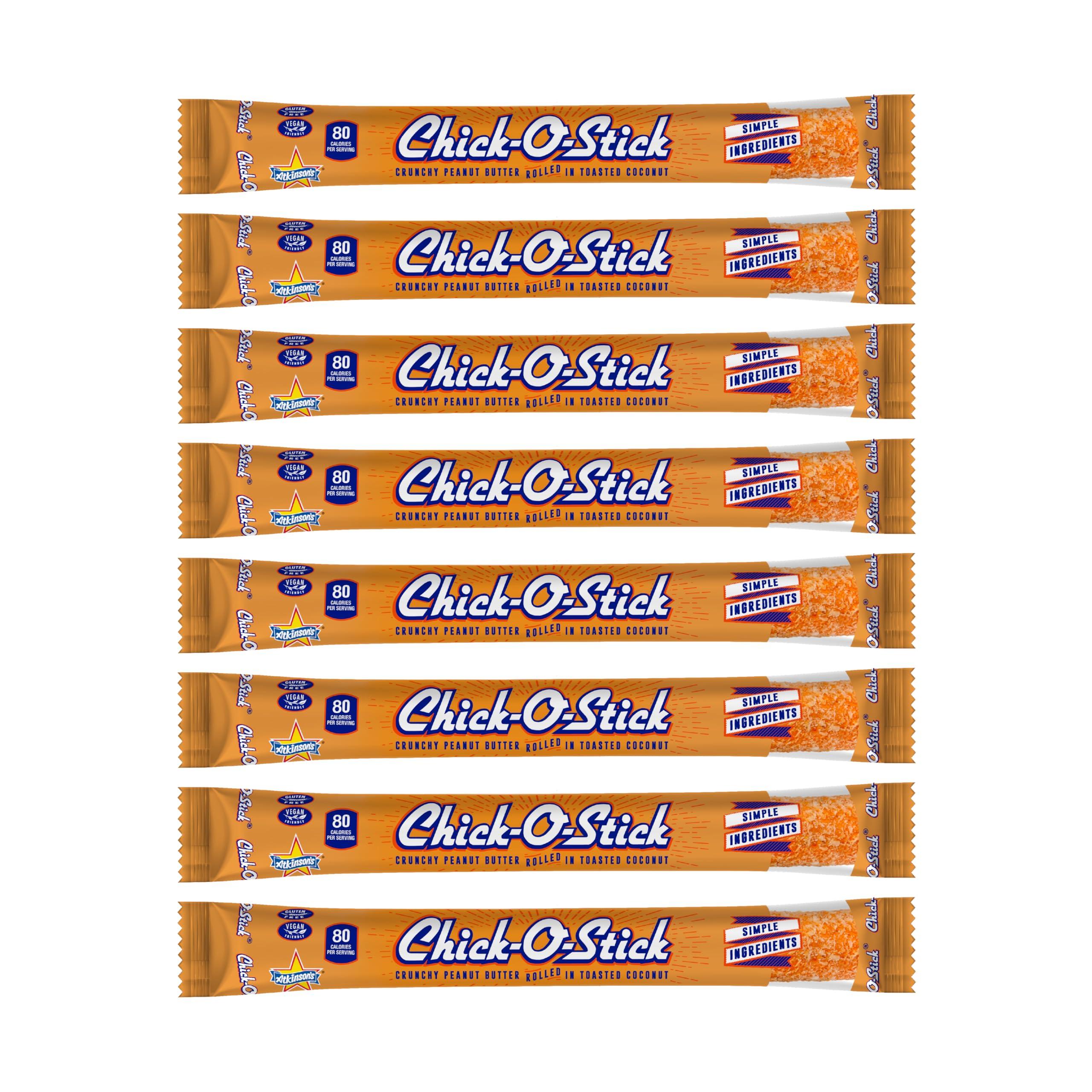 Chick-O-Stick Chick O Stick Candy Bars | 8 Pack | Crunchy Peanut Butter Rolled In Toast Coconut | Peanut Butter Candy | .7 oz Bars | Pack of 8 Bars