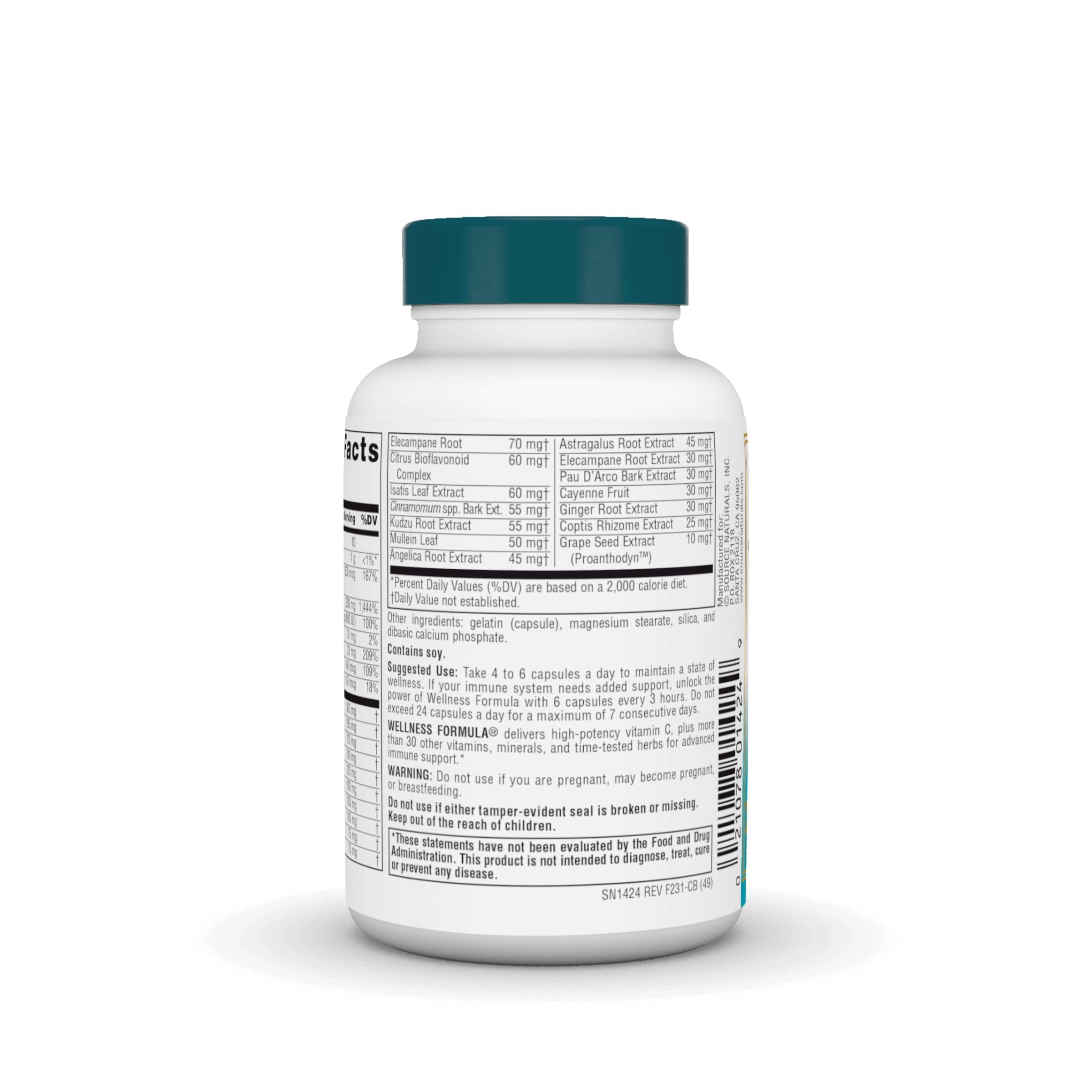 Source Naturals Source Naturals Wellness Formula Bio-Aligned Vitamins & Herbal Defense for Immune System Support - Dietary Supplement & Immunity Booster - 60 Capsules