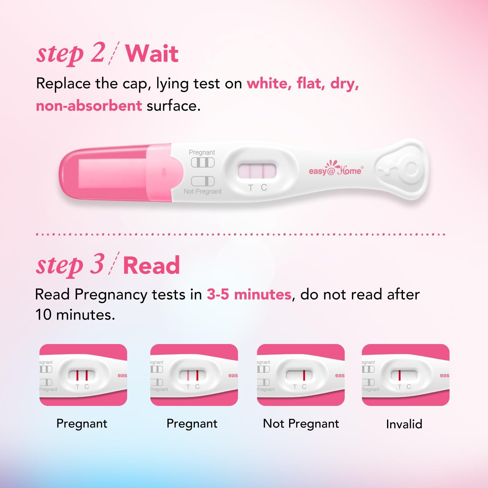Easy@Home Easy@Home Early Pregnancy Test: Early Results & Reliable Accurate - Early Detection Pregnancy Tests with Curved Handle - Instant Readings in Minutes | 3 Sticks & 6 Free Strips