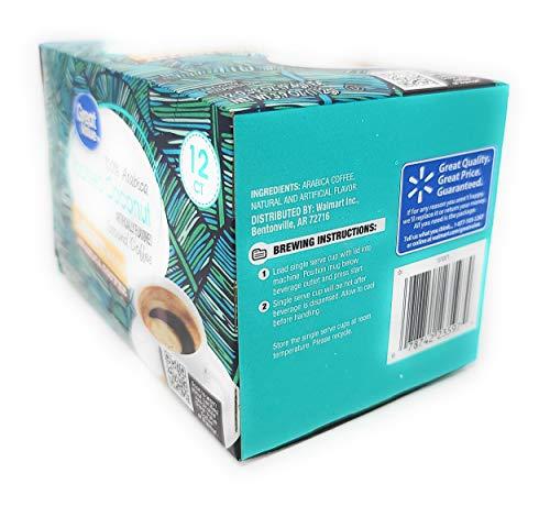 Great Value Great Value Toasted Coconut Artificially Flavored Ground Coffee - Light Arabica Coffee 12 counts Net WT 3.9 OZ (112g)