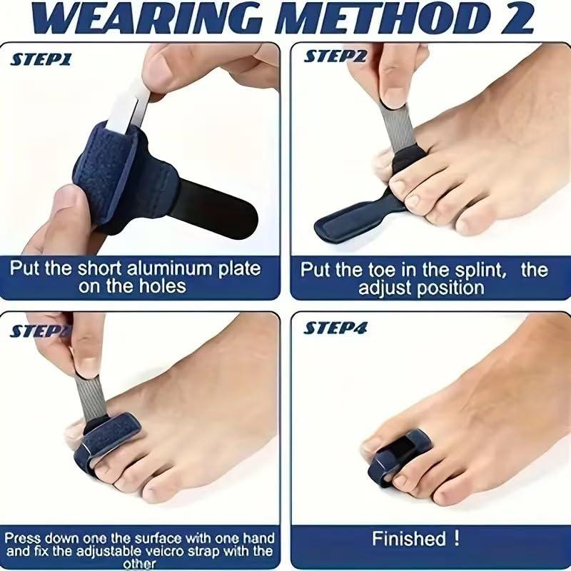 Luhaomisky 2Pcs Blue Small Toe Splints for Straightening Hammer Toe Corrector Toe Straightener Finger Support Brace Stabilizer Women Men Broken Toe Support Easy to Wear and Use,Bunion Pads,Foot Health