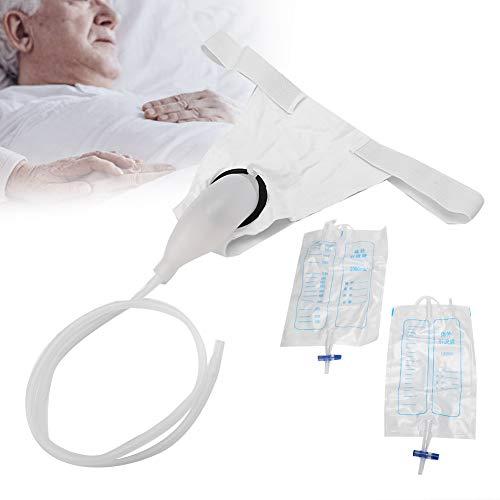 QiaNgshuAikj Portable Urinal, External Catheter for Men Male Catheter Men Urine Bag Mens Urinals Male Urinary Sheath Reusable Male Comfort Fit for Urinary Incontinence with Spill Proof Collection Bag (Male)
