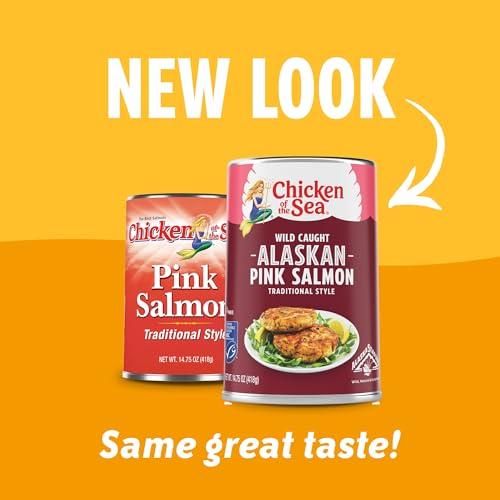 Chicken of the Sea Chicken of the Sea Alaskan Pink Salmon, 14.75 Ounce Can (Pack of 1), Wild Caught Canned Salmon, Traditional Style