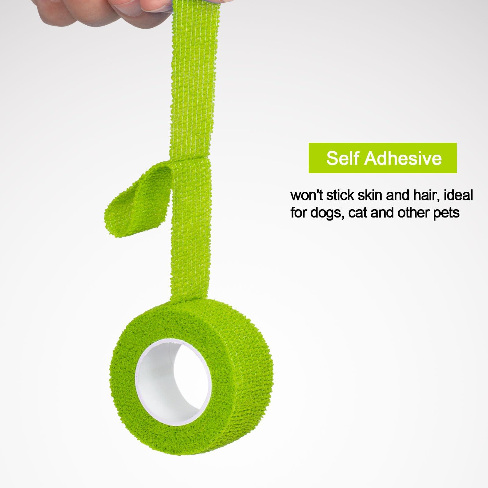 Sagafly 12 Pack Self Adhesive Bandage Wrap 1 Inch Cohesive Bandage Self Adherent Vet Wrap for Dog Pets Elastic Bandage Finger Tape Self Stick Wrap for First Aid Sports Injury Athletic Tape (Mixed Colors)