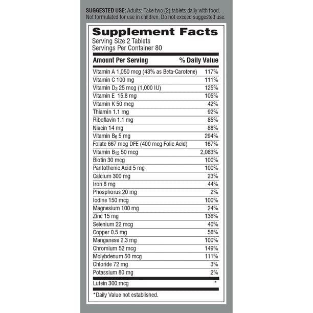 Tablets Tablets Minis Women 50+ Multivitamin Multimineral Heart, Brain, Eye, 160