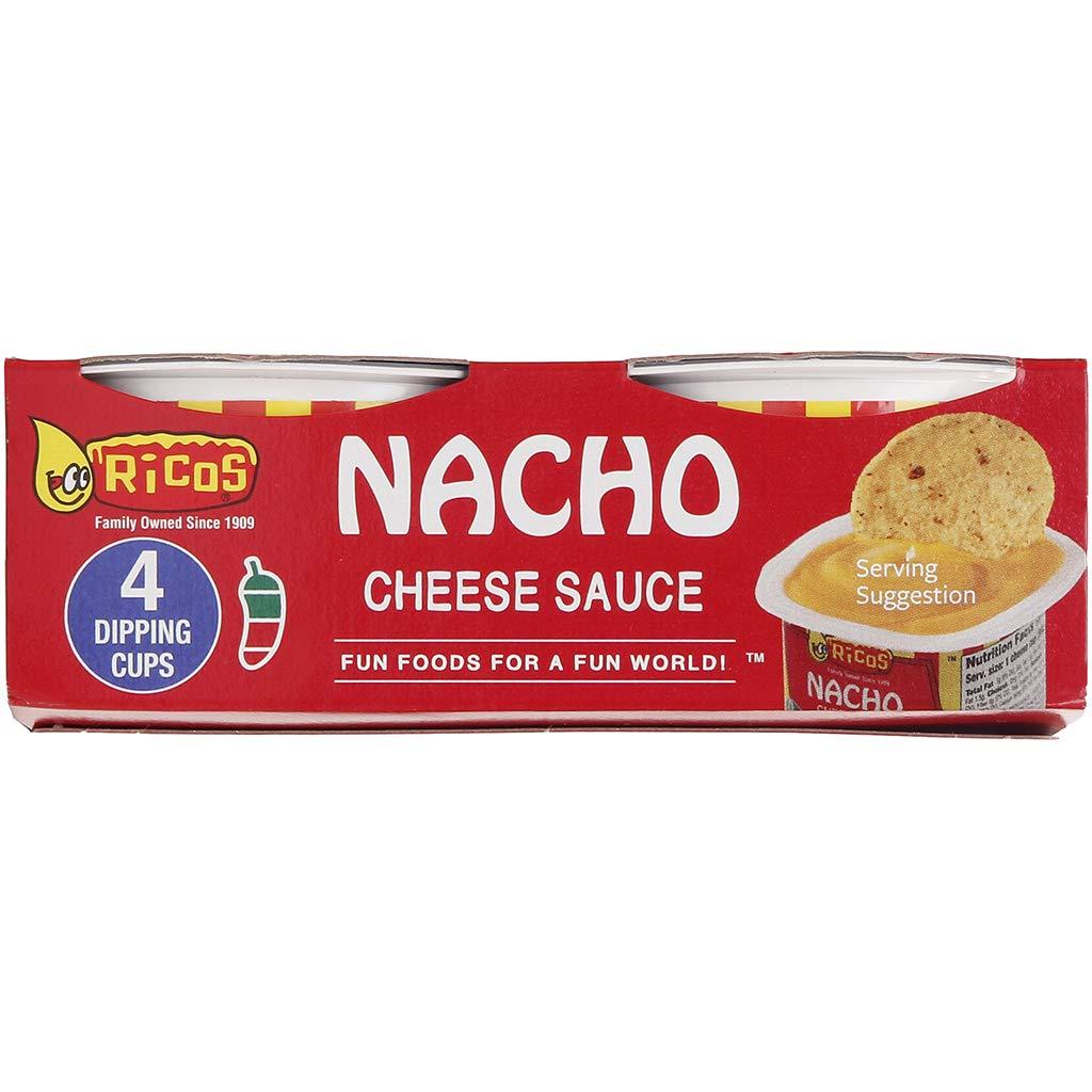 Ricos Ricos Nacho Cheese Sauce Portion Cup - (4-pack) 3.5oz Cups - Case - 12 Pack