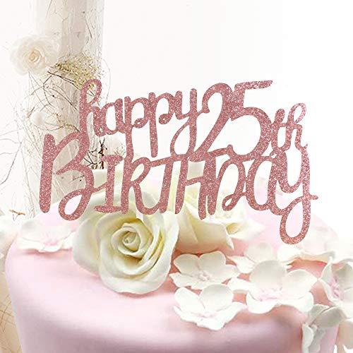 Sunny ZX Sunny ZX Happy 25th birthday cake topper for 25th birthday party decoration