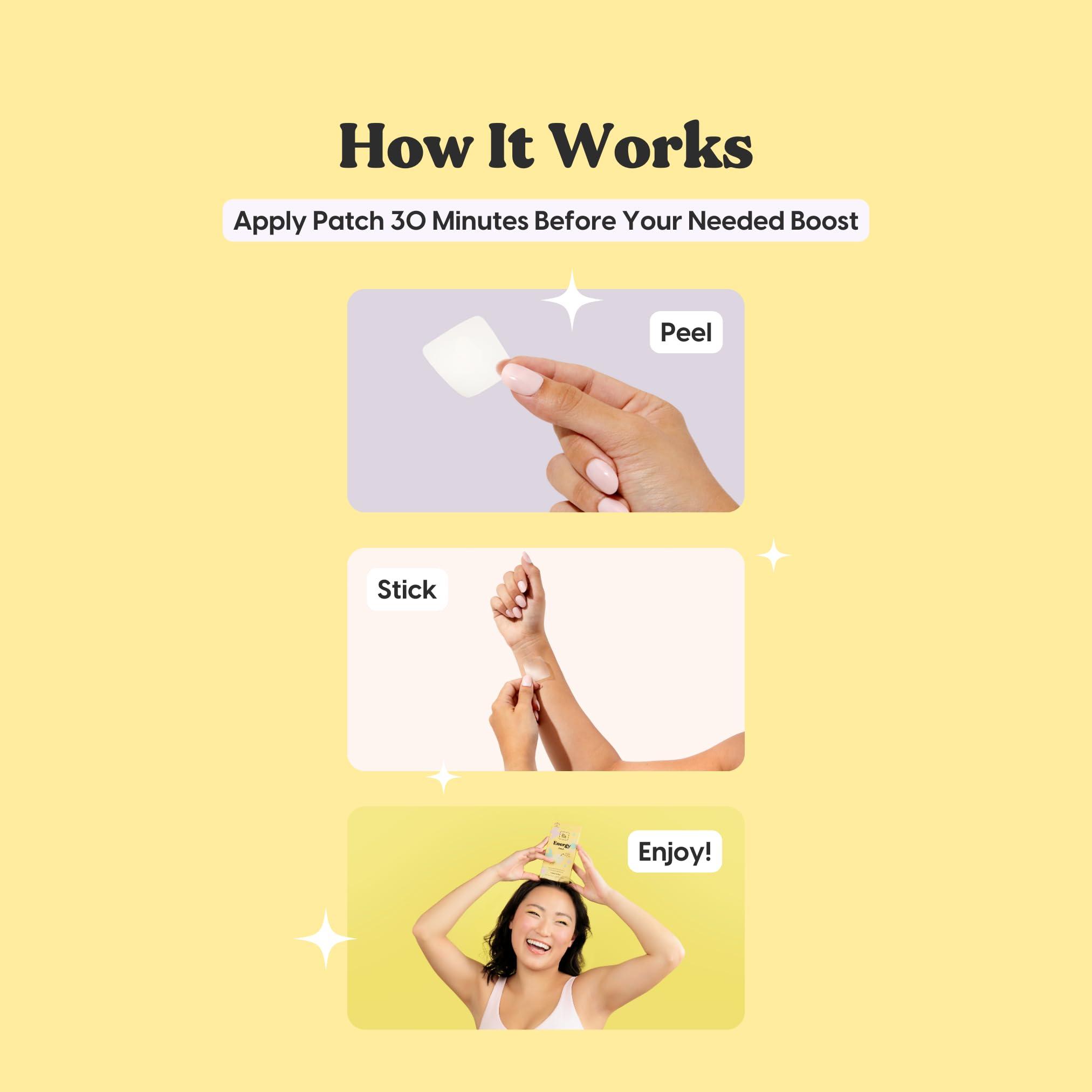 The Patch Brand The Patch Brand Energy Patches | Supports Energy with Caffeine and B5 and B3 | All Natural Vitamins & Mineral Patch Plant Based and Cruelty Free Water Resistant Patches That Last All Day