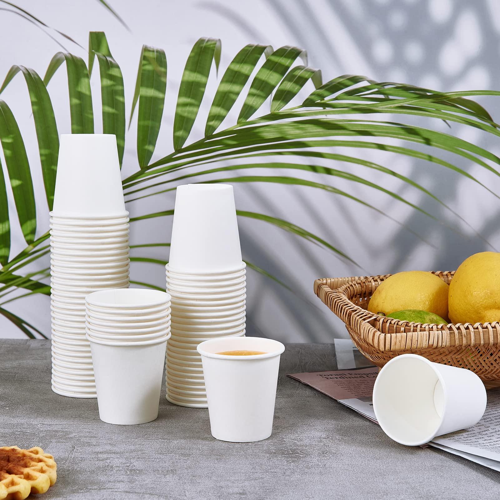 TV TOPVALUE TV TOPVALUE 600 Pack 4 oz Paper Cups, Bathroom Cups, Small Mouthwash Cups, White Paper Cups, Hot/Cold Drinking Cups, Mini Paper Cups for Home, School and Office