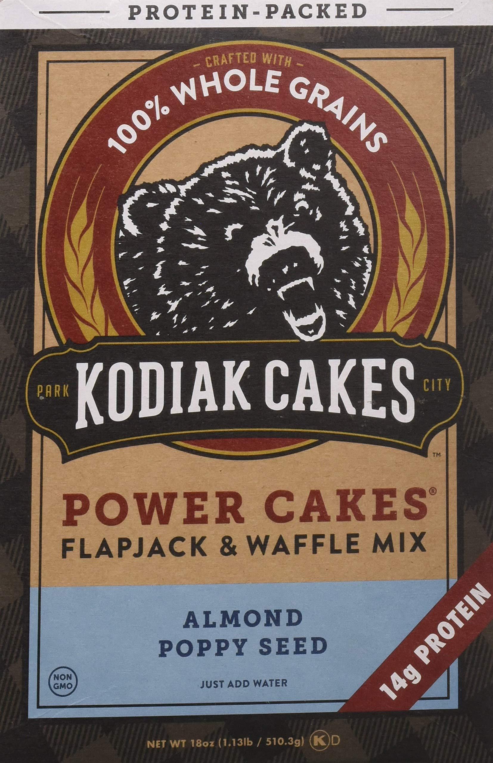 Kodiak Cakes Kodiak Power Cakes, Pancake & Waffle Mix, Almond Poppyseed, High Protein,100% Whole Grains (Pack of 1)