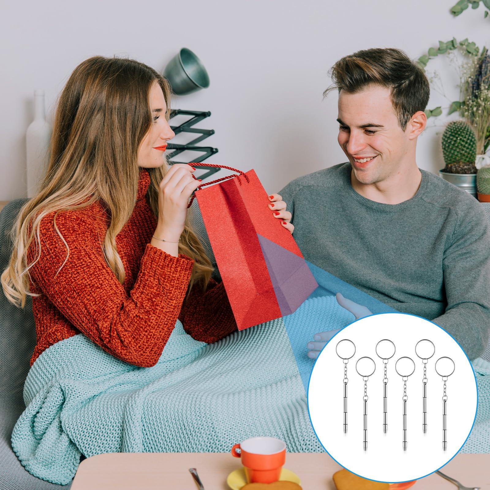 Nogeqi Nogeqi 6 Pcs Mini Eye Glasses Screwdriver Repair Kit 4 In 1 Portable Tiny Glasses Screwdriver Keychain Precision Tightening Eye Glass Screwdriver Kits for Eyeglasses, Computer and Watch Repair