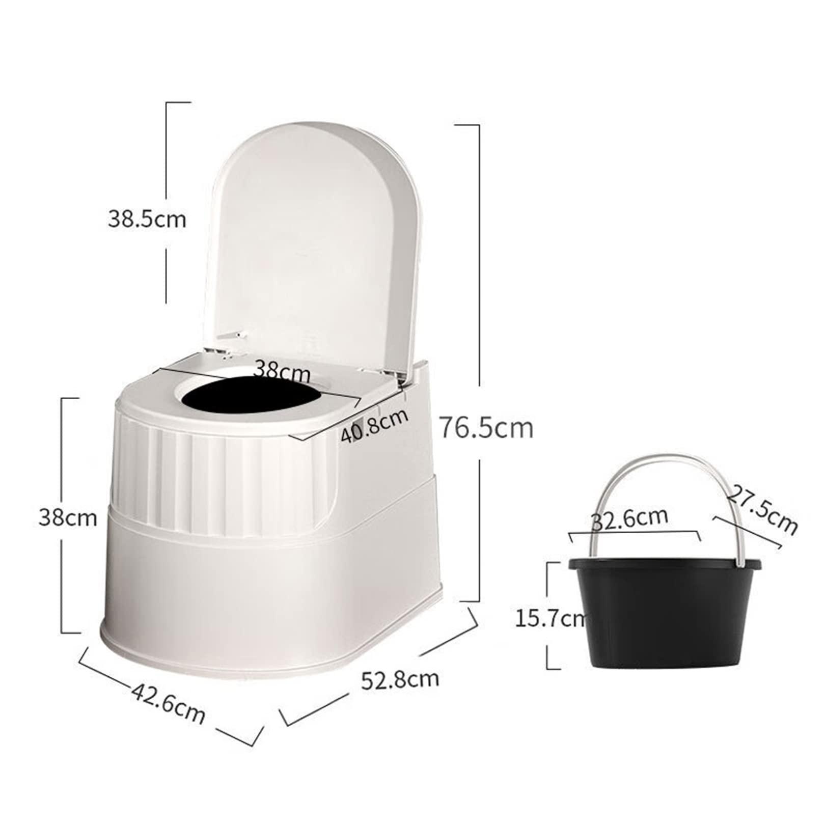 NileMAll Portable Toilet | Indoor Outdoor Commode w/Detachable Inner Bucket, Lightweight Toilet Chair Household for Adult Camping, Boat, Van, Emergency Use