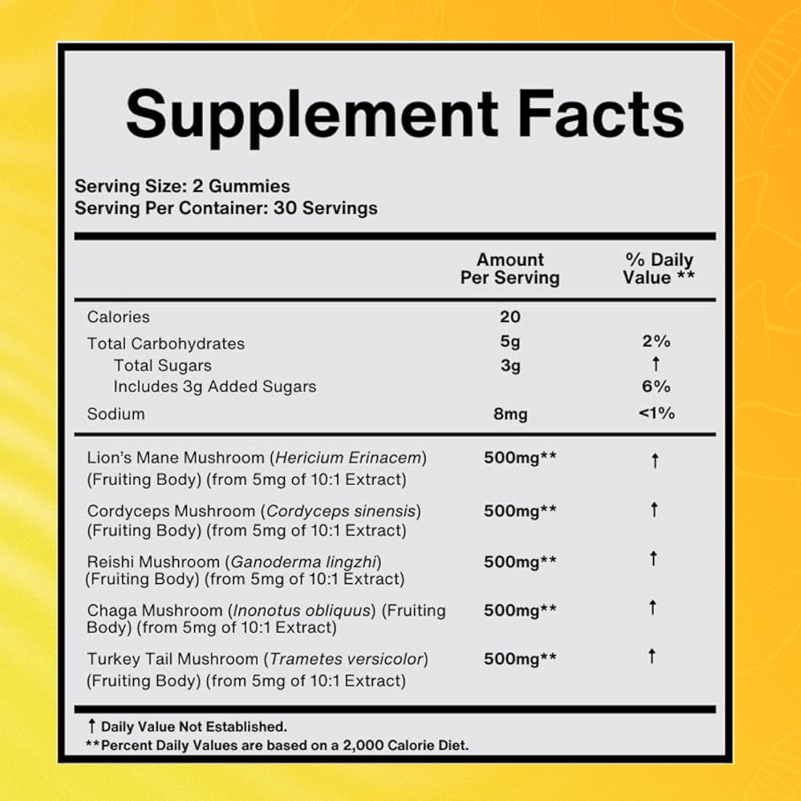 Happy Caps Happy Caps Functional Mushroom Gummies - Lions Mane, Cordyceps, Chaga, Reishi - Immune System Booster & Nootropic Brain Supplement - 60 Gummies (1)