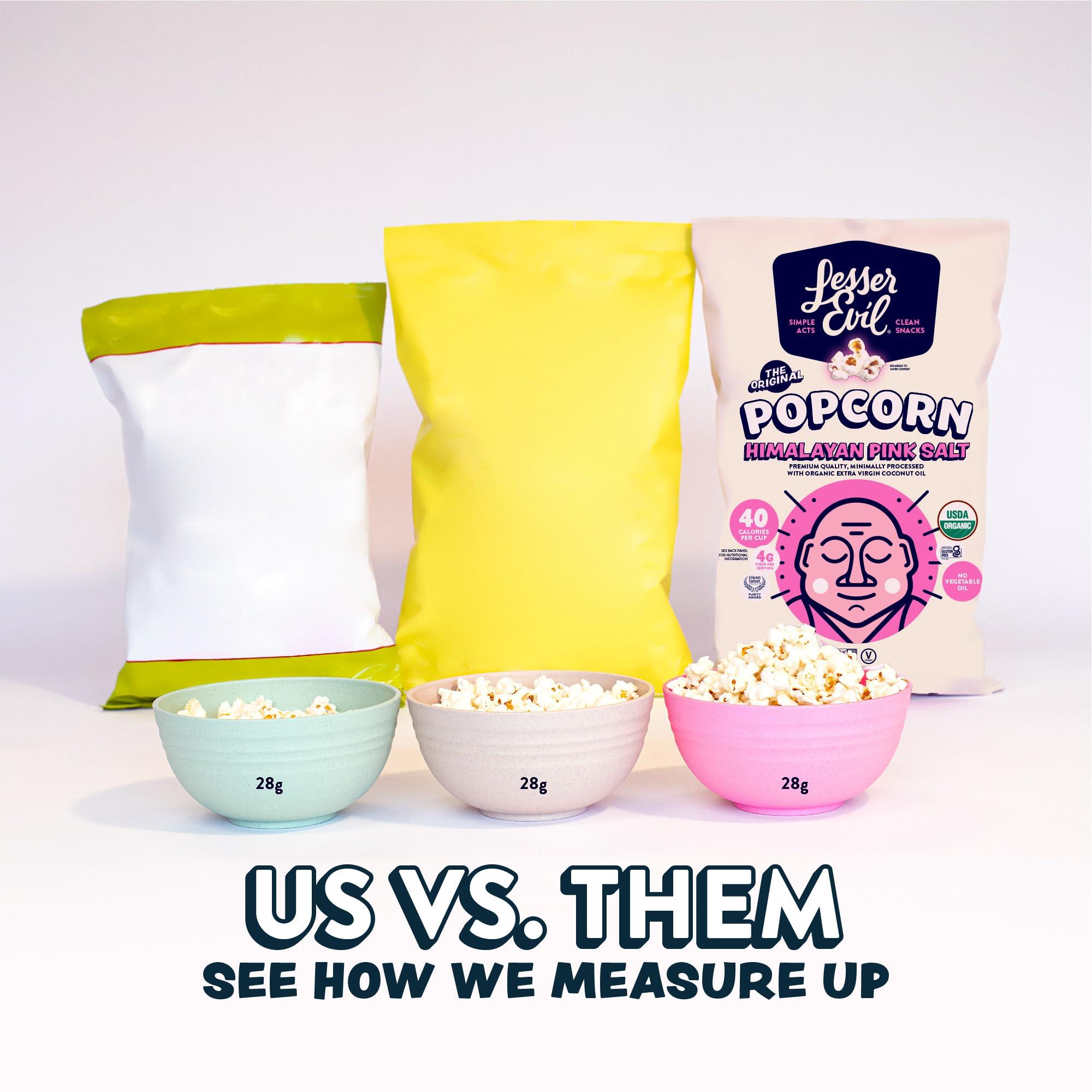 Lesserevil LesserEvil No Cheese Cheesiness Organic Popcorn, Premium Quality, Minimally Processed, No Vegetable Oil, 4.6 Oz, Pack of 3.