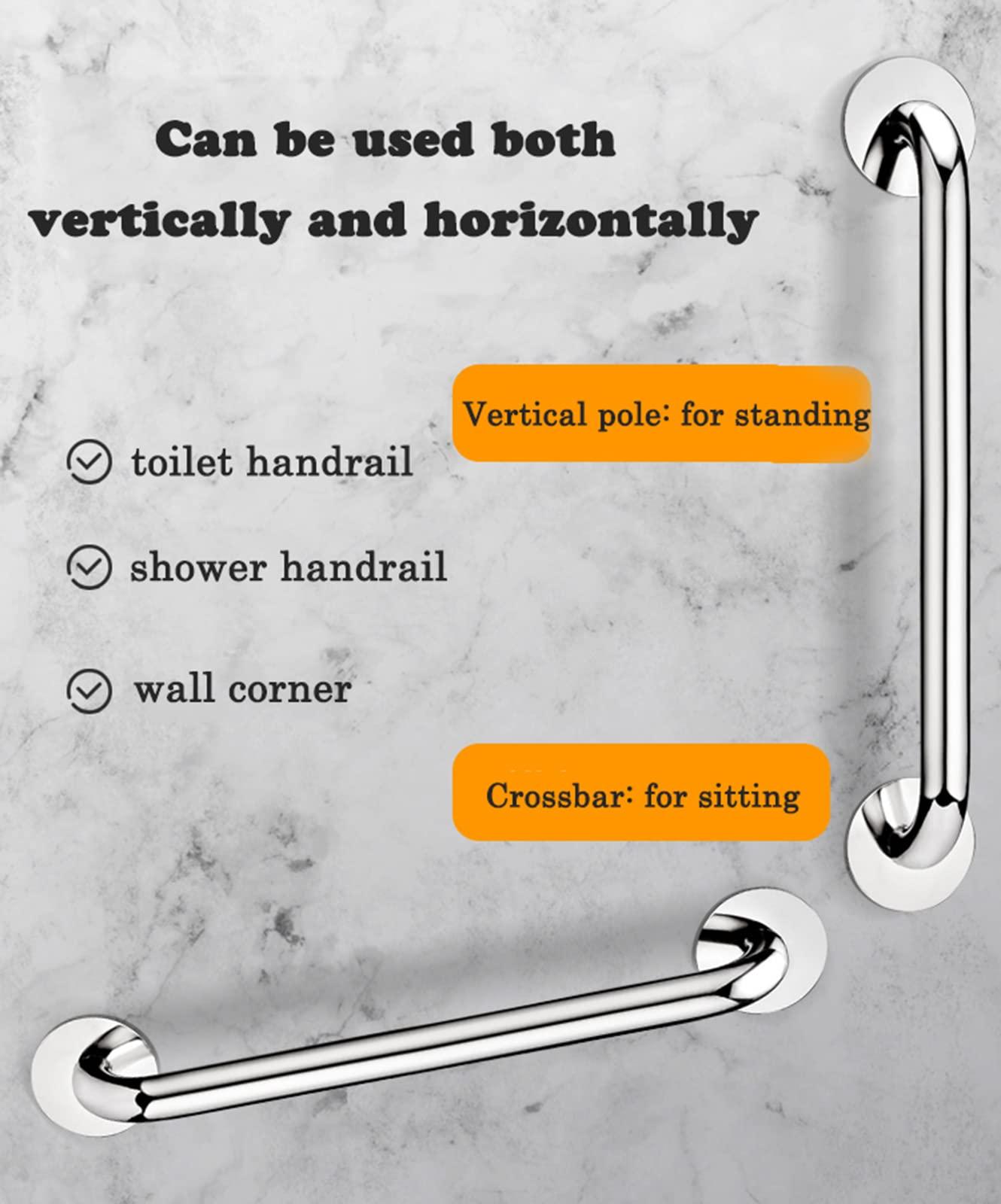 DOUZIO Grab Bars for Shower SUS304 Stainless Steel Grab Rail Grab Handle 25/32mm Anti-Slip Heavy Duty Bath Handles for Seniors/Elderly/Handicap/Pregnant(Size:50cm/19.7in,Color:Diameter 2.5cm/0.98in)