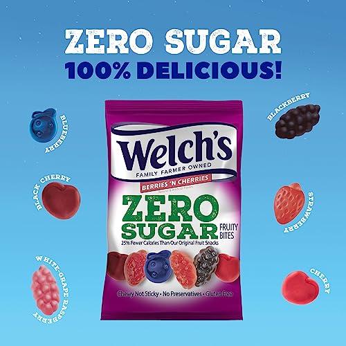 Welch's Welch’s Fruit Snacks, Zero Sugar Variety Pack with Mixed Fruit, Berries 'N Cherries & Island Fruits, Gluten Free, 3 oz (pack of 12)