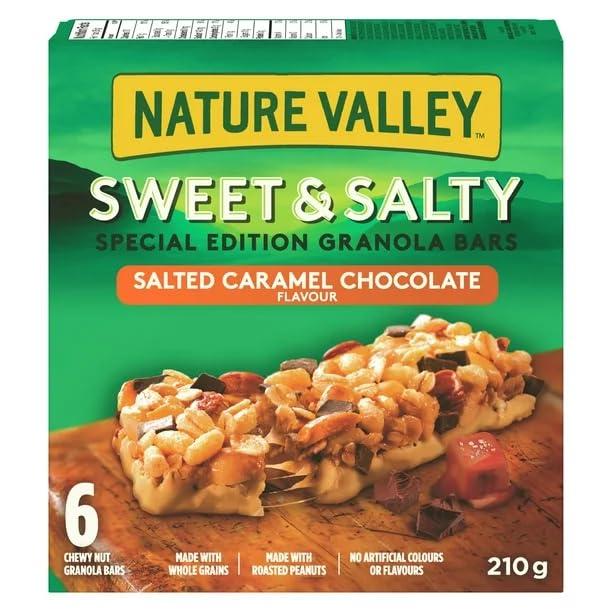 Generic Nature Valley Granola Bars, Sweet and Salty, Salted Caramel and Chocolate Flavor, 6 bars x 35 g, 210g/7.4 oz (Pack of 2) Shipped from Canada