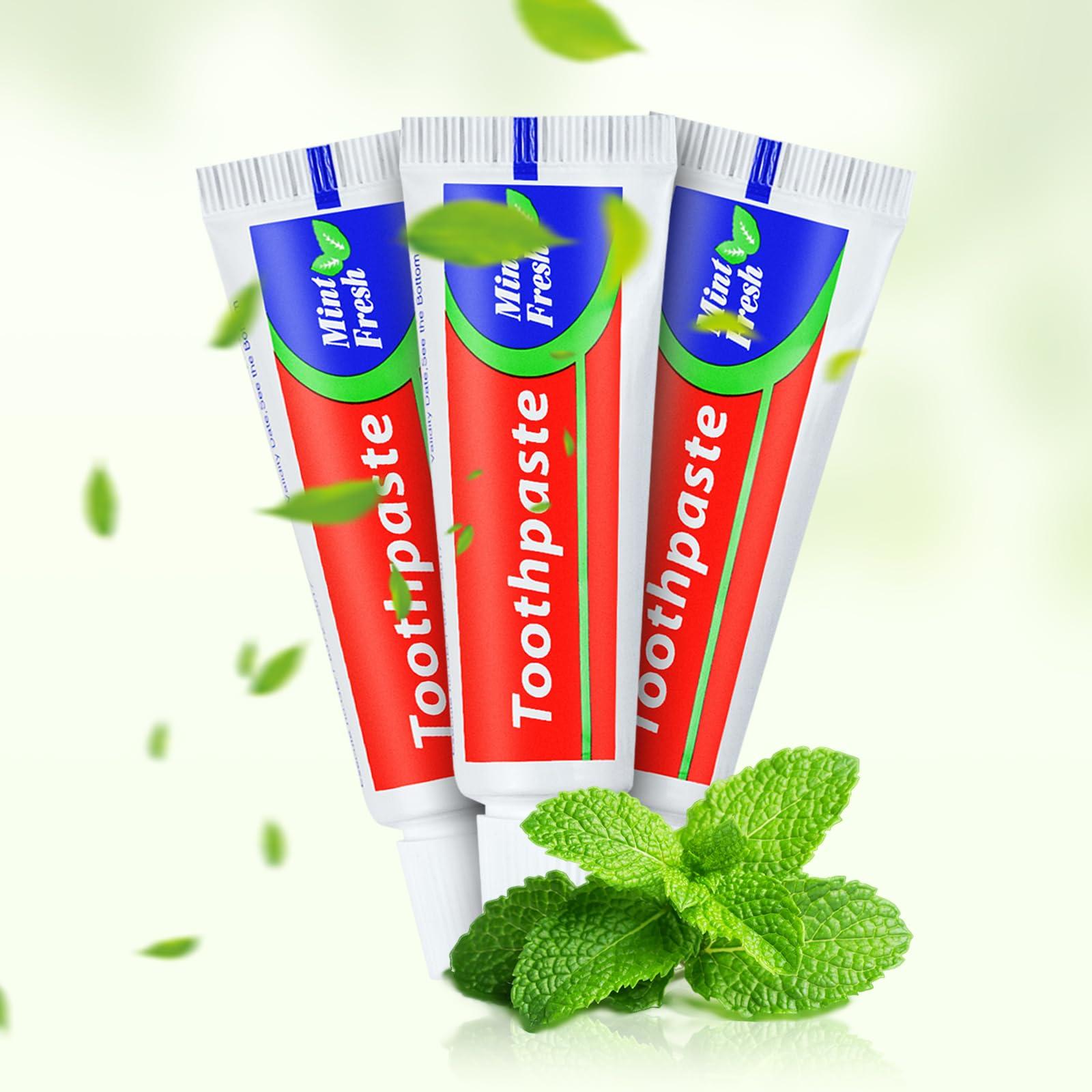 HAIFOTRVA HAIFOTRVA 100 Tubes Bulk Travel Size Toothpaste,Miniature 0.88oz(25g) Small Toothpaste Travel Size Bulk 1.3x3.93 inches Peppermint Mini Disposable Toothpaste for Hotel,Guests,Homeless,Charity