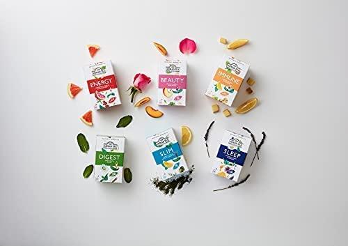 Ahmad Tea Ahmad Tea Herbal Tea, Sweet Mint, Fennel & Biotin \'Digest\' Natural Benefits Teabags, 20 ct (Pack of 6) - Decaffeinated & Sugar-Free