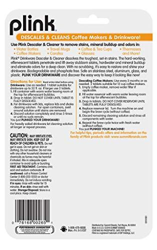 Plink Plink PDW12T Washer & Dishwasher Freshener & Cleaner Drinkware Descaler Tablets