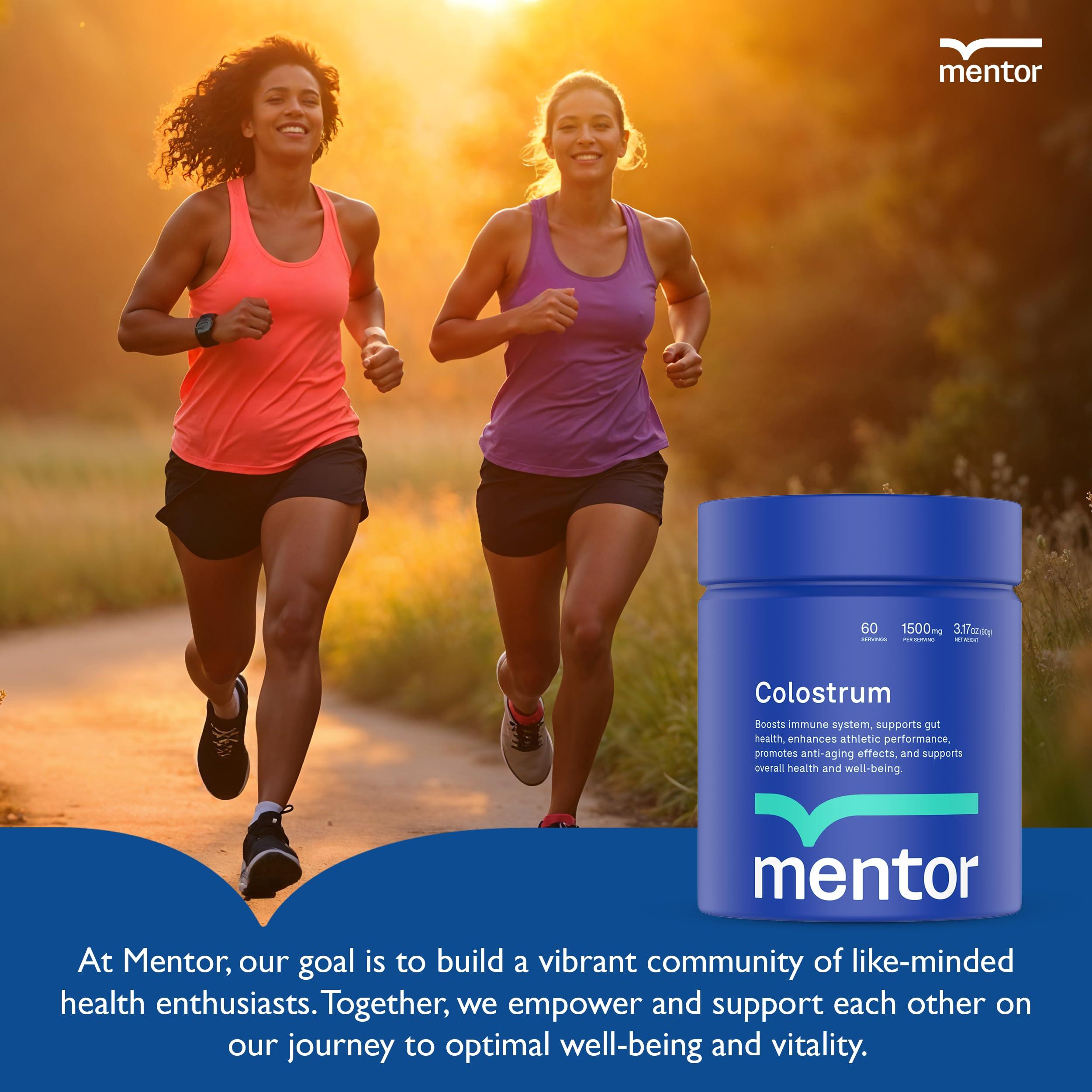 Mentor Mentor Colostrum Powder Supplement for Humans - Organic Bovine Colostrum Supplement for Gut Health, Hair Growth, Beauty, and Immune Support - Colostrum Protein