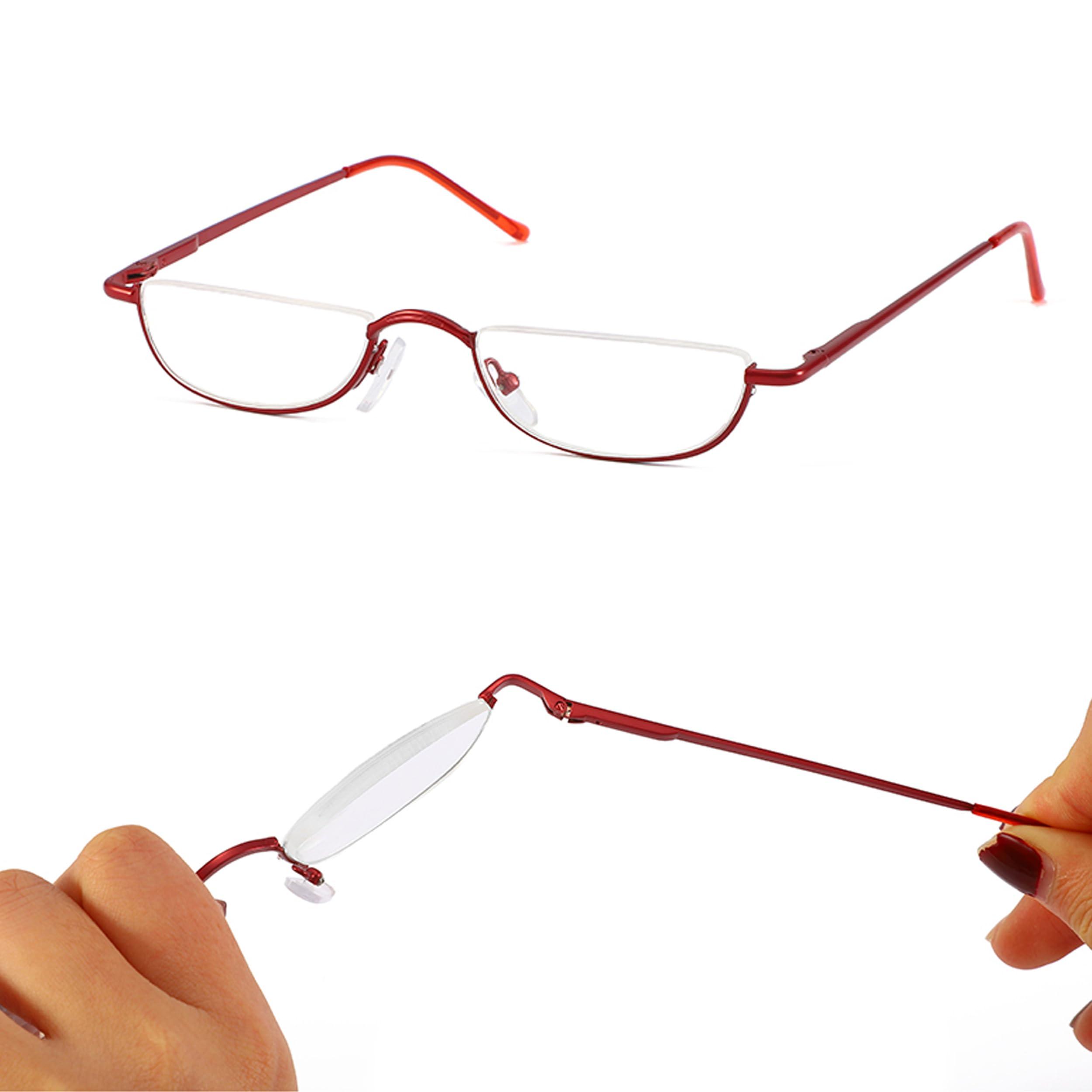 COVESATO COVESATO Half Frame Reading Glasses, Half Metal Moon Readers for Women Men 2.50