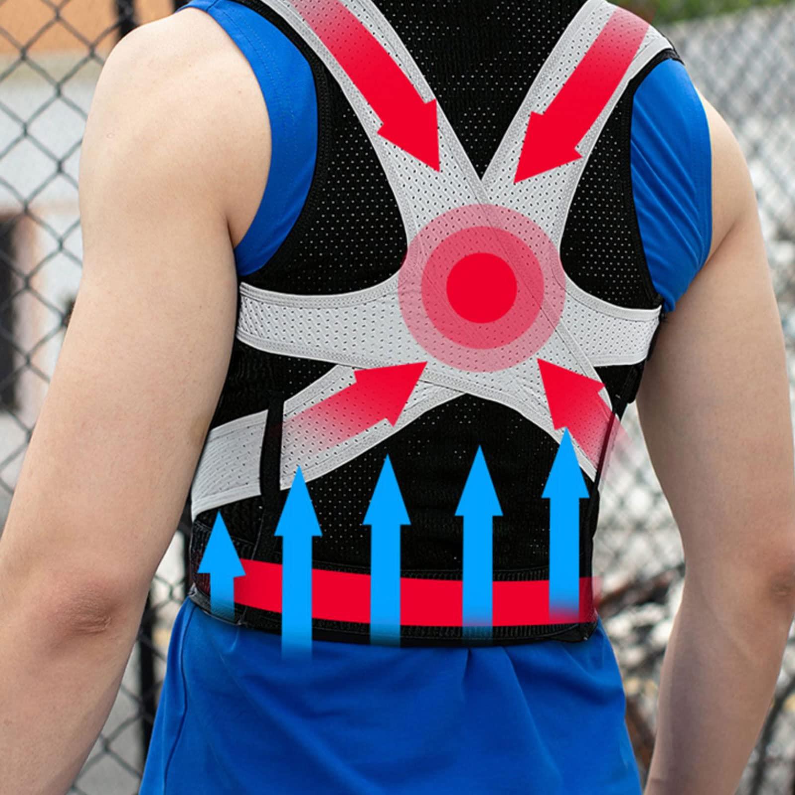 BAFAFA BAFAFA Adjustable Back Corrector Camelback Correction Belt Back Straightener Brace Posture Corrector Shoulder Support Straight Corsets,Black,S